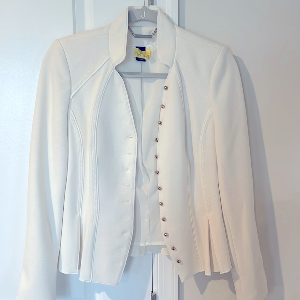 White House Black Market white blazer with gold buttons size 4